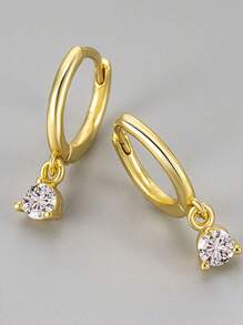 1 Pair Cubic Zirconia Dangle Earrings, Luxurious Daily Decor & Party Wear, Gift For Holidays