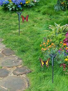 1/2/3/4pcs Solar Flying Butterfly Moving Fluttering Butterfly Decoration Decorative Waterproof Garden Post Centerpiece Suitable For Outdoor Decoration Of Home Yard Path Garden Landscape