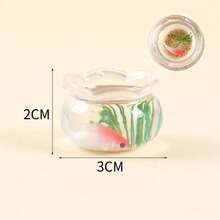 1个1:12比例树脂微型水族箱，内含金鱼，装饰性玻璃水族箱配件，适用于花园装饰、桌面摆设、微型马赛克场景，惊喜礼物 - 多色隨機 - 查看 11