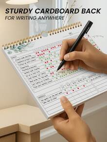 BUBU 月度计划本 - 白色月度计划本，助您保持井然有序 - 待办事项清单和日程安排笔记本，适合学生、职场人士和家庭，返校用品 - 彩色 - 查看 3