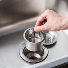 سلة منقي حوض المطبخ من الصلب المقاوم للصدأ، مصفاة صرف المياه للمنع السدات، رف تجفيف الأطباق ووعاء لغسل الخضروات