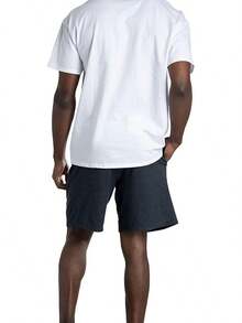 Men's  Cotton Shorts With Pockets (S-4XL) - 2 Paket - Heather Hitam - View 4
