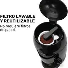 Cafetera personal TAURUS MEDEA 2000 | Taza de cerámica incluida de 150 ml | Negra | Filtro lavable y reutilizable | Interruptor luminoso - Tipo de Enchufe A USA (110-127V) - Ver 3