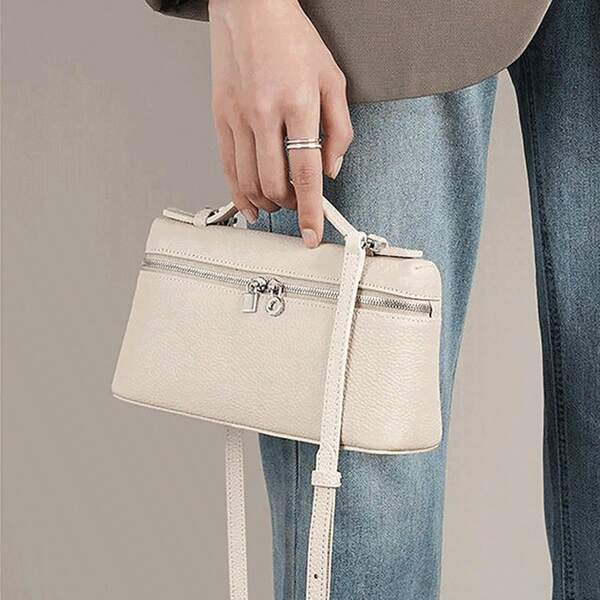 1pc Square Shoulder Bag Women Solid Litchi Pattern PU Handbag, Suitable For Ladies Daily Fashion Matching & Outing