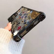 Funda de Teléfono con Patrón de Sol, Estrella y Luna para 25 S24 S23 S22 S21 FE Ultra Plus 4G 5G, Transparente, Suave y Resistente a Impactos - Colores mixtos - Ver 6