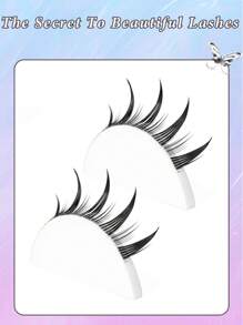 14 Pairs Manga Eyelashes Cartoon Style False Eyelashes, Transparent Natural Look, Dense & Curly Design, Suitable For Beginners, Reusable,5-11mm