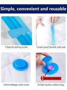 Large Capacity Vacuum Compression Storage Bags, Foldable To Save Space Luggage Bags, Clothes & Bedding Organizer Bags, Suitable For Wardrobe - Saves 80% Space, Moisture & Insect Proof - Clear - View 5