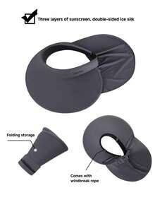 UV Anti Sun Protection, Full Face Summer Hat Shawl, 2-In-1 All-Round, Wide Brim, Large Cape Shawl, Neck Guard Hat Integrated Sunshade Bucket Hat Can Be Tied With A Ponytail - Multicolor - View 4