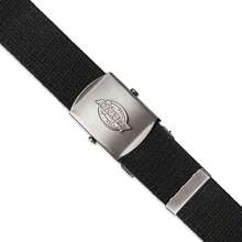 Cinturón de algodón para hombre con hebilla de logotipo militar - Rojo/Blanco - Ver 4