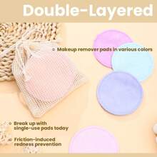 BATENG 5/10/20Pcs Reusable Makeup Remover Pads – Natural Facial Cleansing Sheets, Bamboo Rounds, Gentle Exfoliating Scrub, Deep Cleansing Makeup Removal Sponge, Neutral Plant Fragrance-Free Skin Care Tools For Men And Women, Quick Makeup Removal For All Skin Types, Includes Washable Bag For Laundry & Storage