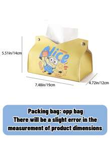 Minions Minions Cute Tissue Box, Home Living Room And Bedroom Tissue Box, Multi-Functional Storage Tissue Box