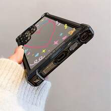 Adecuado para 25 S24 S23 S22 S21 FE Ultra Plus 4G 5G Funda de Teléfono Simple Corazón Japonesa y Coreana a Prueba de Golpes Cubierta Trasera Transparente Suave - Colores mixtos - Ver 5