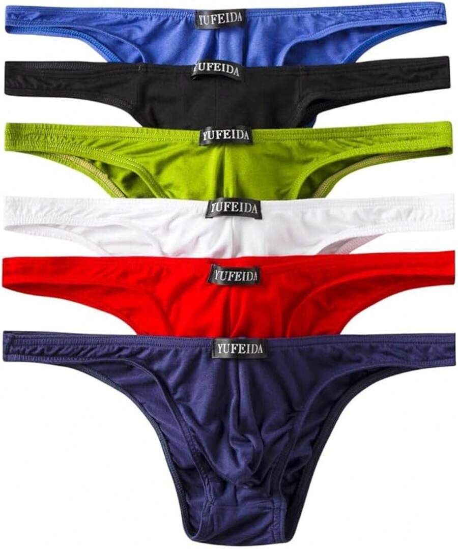 Men's Modal G-String Thongs Low Rise Bikini Briefs UnderwearChristmas ...