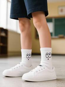 10 Pairs Kids' Funny Crew Socks - Black & White, Cute Design For Boys & Girls - Ideal For School, Sports, Travel & Daily Wear - Infant To Toddler Sizes - Multicolor - View 4