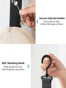 1 件棒球帽帽架，男女通用带挂钩和夹子的帽架，帽子收纳架，宿舍衣柜内部悬挂式帽架，多功能帽子展示架，节省衣柜空间的帽子挂钩，用于整理和存放衣柜毛巾、帽子、包包、围巾、家居收纳、家居用品、卧室配件、配饰收纳 - 彩色 - 查看 5