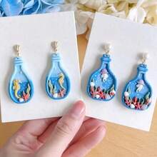 4 套高精度微型模具 - 海洋系列聚合物粘土软粘土硅胶模具，适用于手工制作聚合物粘土耳环、吊坠和装饰品 - 彩色 - 查看 7