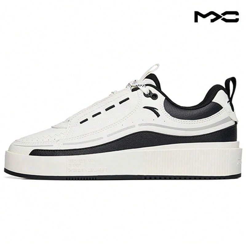 Lightweight Durable Low-Top Skate Shoes White Black Gray Sneakers Women 922228033-2 - Multicolor - View 1