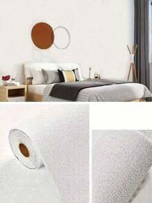 1 قطعة ورق حائط كتان لاصق جداري مقاوم للماء ومقاوم للرطوبة ذاتي اللصق، مناسب لديكور غرفة المعيشة والنوم والممر، بمقاس 50 سم * 2.8 متر / 5 متر / 10 متر ورق حائط ملصقات جدارية ديكور الغرفة ديكور المطبخ وغرفة المعيشة