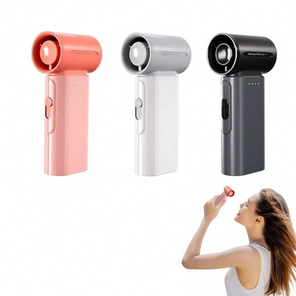 Ventilador de mano mini portátil ZM Helath con diseño de seguridad sin aspas, un ventilador de mano turbo potente, regulación de velocidad deslizante para alta velocidad y viento fuerte, y un bolsillo pequeño para viajar. Es adecuado para uso al aire libre, interior y exterior, deportes al aire libre, acampada