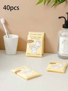 10 Peças/20 Peças/40 Peças Papel para Assento de Vaso Sanitário, À prova d'água e Higiênico, Papel para Assento de Vaso Sanitário Descartável, Acessórios de Viagem para Banheiro Público, Acessórios de Banheiro, Avião, Acampamento