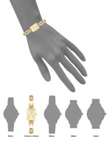 Anne Klein Women's Gold-Tone Quartz Bracelet Watch With Square Light Champagne Sunray Dial Watch For Women Luxury Analog Watch With Adjustable Bracelet Wactch Ladies' Elegant Gift Watch