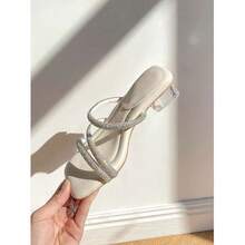 Women Pumps - 米白色粗跟5厘米 - 查看 5