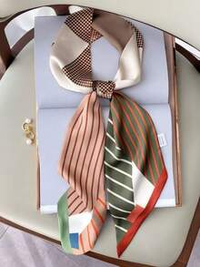 1入組女士春夏款休閒模擬絲質圍巾，專業印花圍巾適用於脖子、頭巾，薄型裝飾圍巾或腰帶，頭巾時尚髮箍 - A - 查看 35