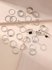 27-teiliges Schmuckset mit geometrischen Cut Out Schlangen-, Schmetterlings- und Herzformen, mit Strass besetzt, luxuriös und elegant, für Frauen
