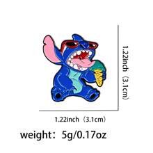 Disney 1 pièce Broche Disney Stitch, épinglette émaillée distinctive - Insigne mignon pour sacs à dos et vêtements, accessoire de broche pour vêtements, attache de sac