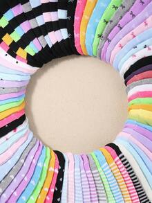 20 双彩色波点蝴蝶结设计透气青少年袜子，适合日常穿着、校服和运动，颜色随机，亲肤柔软面料，休闲百搭，更好地呵护儿童双脚。 - 彩色 - 查看 3