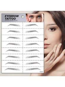 1pc 6D Eyebrow Tattoos Sticker, Semi-Permanent Waterproof Eyebrow Tattoo, Makeup Eyebrow Sticker