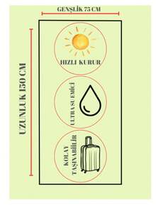 Microfiber Beach Towel – 75x150 Cm – Lightweight, Absorbent & Quick-Drying Summer Towel – Made In Turkey - Burgundy - View 6