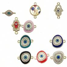 10pcs Alloy Charm Evil Eye Diy Pendant Jewelry Accessories Multi Colors Evil Eye Necklace Pendant