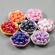 12 Stück 16mm bunte Kaugummi-runde Acrylperlen - dickwandige lose Kunststoffperlen, geeignet für DIY-Schmuckherstellung und Schlüsselanhänger-Charms, Bastelzubehör, Dekorationsperlen