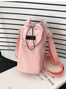 1 nuovo stile borsa a tracolla portatile con laccetto, porta-bottiglia, porta-cellulare per sport all'aperto, borsa da viaggio per escursionismo e campeggio, con tracolla regolabile e tasche con cerniera per accessori