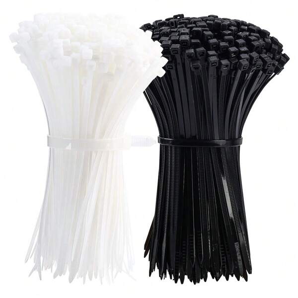 100 Stücke schwarze industrielle selbstverriegelnde hochfeste Nylon Kabelbinder, Nylon Kabelbinder, Plastik Kabelbinder, schwarze Kabelbinder