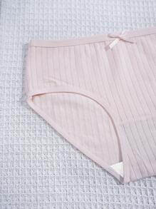 10 Stücke/Packung Höschen für Teenager-Mädchen, einfarbig, mit Schleife, Spiralstreifen, bequeme, sportliche Basic-Unterwäsche für den Alltag