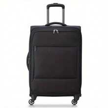 24 - Inch Checked Softside Spinner Luggage, Black, Suitable For Travel