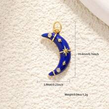 1 pieza Colgante lujoso en forma de sol, pentágono, escudo, luna y corazón, chapado en cobre, con diseño geométrico e incrustado de circonita cúbica, accesorio de joyería DIY, regalo para hombres y mujeres