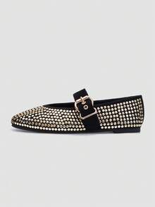 New Women High-End Fashion Comfortable Glitter Flats, Cute Suitable For Daily Wear, Holiday & Summer - Gold - View 5
