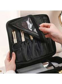 1pc Makeup Case Professional Beauty Brush Women Cosmetic Suitcase Waterproof Make Up Organizer Travel Storage Box For Manicure, Makeup Case Professional Beauty Brush Women Cosmetic Suitcase Waterproof Make Up Organizer Travel Storage Box For Manicure, Travel Makeup Case, Large Capacity Makeup Case Organiser Portable Travel Makeup Bag With Adjustable Dividers And Girls Bag, Christmas Gifts, Pouch, Travel, Pouch, Clutch / Small Handbag, Makeup Organizer, Pouch, Brush Holder, Mini Pouch, Large Capacity Pouch