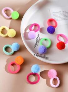 30 Stücke/Packung Bunte Flauschige Bommel Haargummis, Niedliche sortierte Haaraccessoires für Frauen, vielseitig für Pferdeschwanz und Dutt
