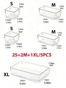 1pc/5pcs/7pc/11pcs/18pcs Drawer Cosmetic Organiser, Lipstick And Perfume Organiser, Dresser Skincare Organiser, Stackable Desktop Organiser, Bathroom Mirror Cabinet Storage Cabinet Multi-Functional Free Combination Display Organiser, Cosmetic Organiser, Office Supplies Organiser, Kitchen Utensils Sorting Box, Home Decoration, House Decoration, Bedroom Decoration, Festive Decoration, Festive Gift Box, Valentine's Day Gift Box, Gifts For Women.