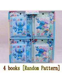 Disney 4-Piece Set, Disney Stitch Soft Leather Notebook Set - Pocket Book, Notebook, Notepad, Forget It, Memo Book, Cute Cartoon Design, High Aesthetic Value, Perfect Choice For Students And Anime Fans,