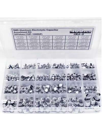KIT 400 CAPACITORES ELETROLITICOS DE ALUMINIO VARIOS MODELOS