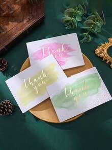 Bộ 6 thiệp chúc mừng cảm ơn - Thiết kế hoa màu nước thanh lịch với điểm nhấn kim tuyến vàng, hoàn hảo để thể hiện lòng biết ơn và sự trân trọng, lý tưởng cho Lễ Tạ ơn, Halloween, Giáng sinh, Tốt nghiệp, v.v., Thiệp chúc mừng - Nhiều màu - Xem 2