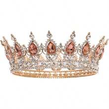1pc Luxury Diamond Crystal Princess Bridal Crown,Shining Round Headpiece For Women,For Birthday Wedding Party Exquisite Elegant Women Decoration Crown Headpiece