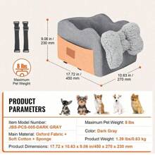 Center Console Dog Car Seat Dog Booster Car Seat For Small Dog 8 Lbs