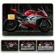 Motorrad Debit-/Kreditkarten Aufkleber, cooler Rennwagen Stil Kartenaufkleber geeignet für Geschenkkarten, Kreditkarten, Bankkarten, Fahrkarten. Rückstandsfrei klebend, dünn und kratzfest, keine Blasen