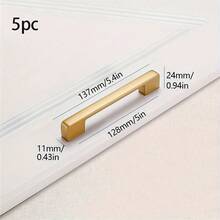 1/3/5件简约哑光金色橱柜把手，实心铝合金厨房橱柜拉手抽屉旋钮家具把手，家具五金带螺丝